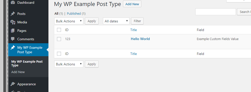 Extends Post Type Example