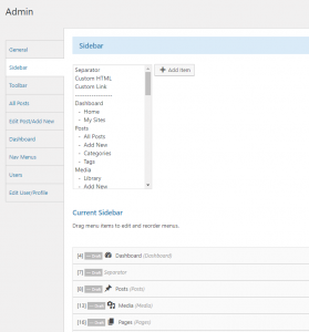 Admin Sidebar | My WP Customize