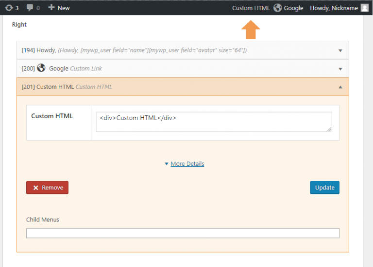Admin Toolbar | My WP Customize