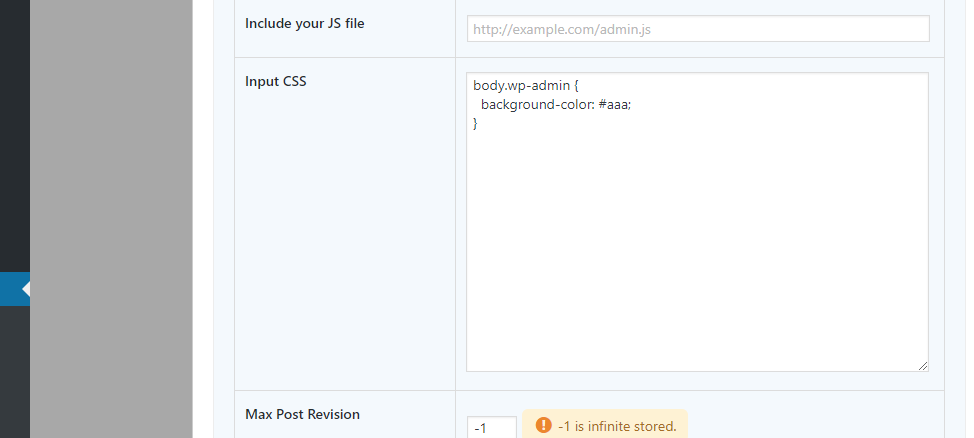Input CSS Admin General